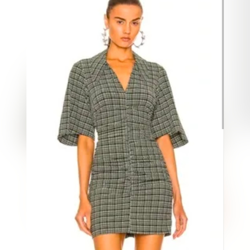 Ganni Seersucker Mini Dress